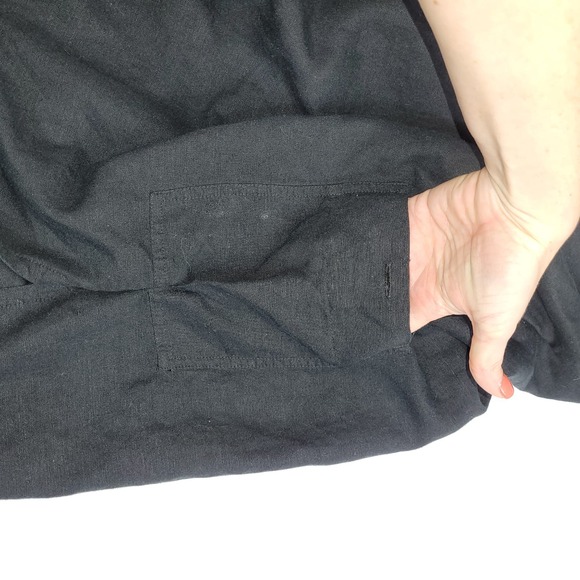 Avenue Maxi Casual Dress Women's 18/20 Black V Neck Relaxed Side Slit Sleeveless - Picture 5 of 9